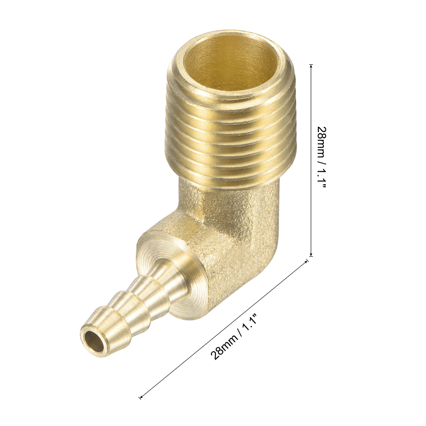 Uxcell Uxcell Brass Hose Barb Fitting Elbow 5/16 inch x 1/4 NPT Male Thread Right Angle Pipe Connector, Pack of 2