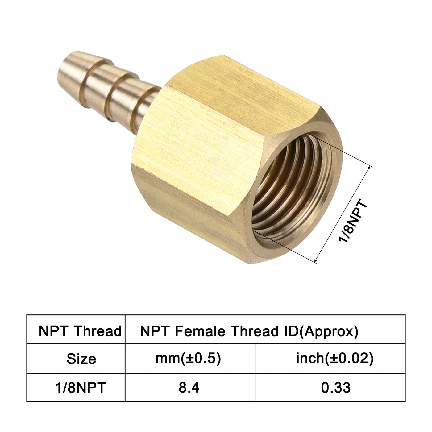 Uxcell Uxcell Brass Barb Hose Fitting Connector Adapter 3/8 Barbed x 1/4NPT Female Pipe