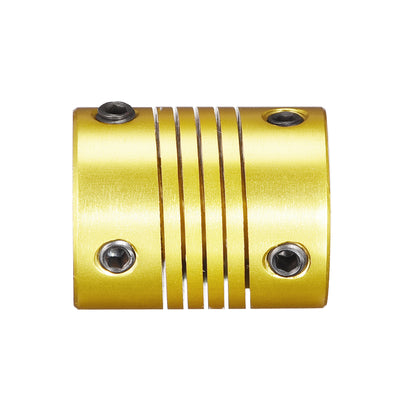 Harfington Uxcell 10mm to 5mm Aluminum Alloy Shaft Coupling Flexible Coupler L25xD20 Golden Tone