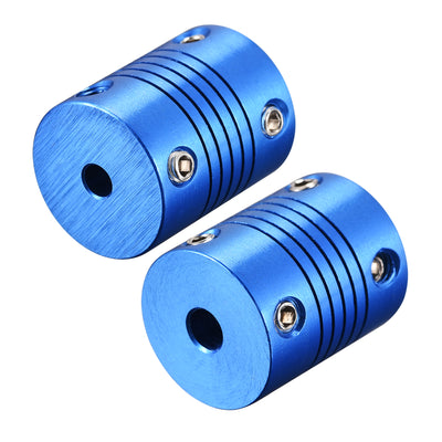 Harfington Uxcell 5mm to 4mm Aluminum Alloy Shaft Coupling Flexible Coupler L25xD20 Blue