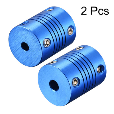 Harfington Uxcell 2 Pcs 5mm to 4mm Aluminum Alloy Shaft Coupling Flexible Coupler L25xD20 Blue