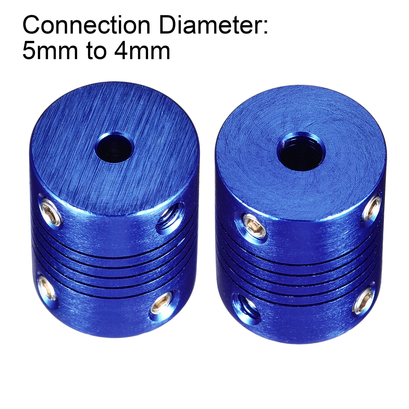 uxcell Uxcell 5 Pcs 5mm to 4mm Aluminum Alloy Shaft Coupling Flexible Coupler L25xD20 Blue