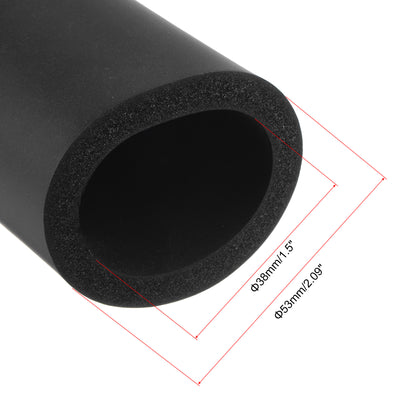 Harfington Uxcell Foam Tubing for Handle Grip Support, Pipe Insulation, 38mm ID 53mm OD 1m Length Black