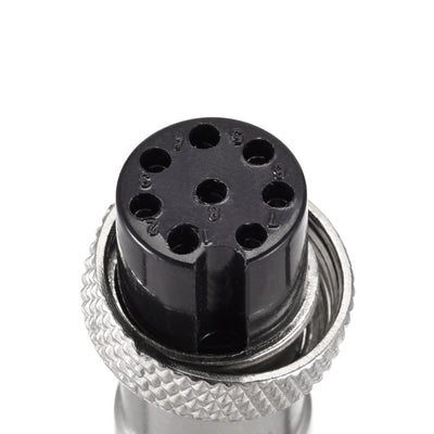 Harfington Uxcell Aviation Connector 16mm 8 Terminals 5A 250V GX16 Waterproof Male Female Panel Metal Wire Connector Fittings 2 pairs