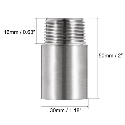 Harfington Uxcell Duschkopf Verlängerungsarm Edelstahl 3/4PT Stecker auf 3/4PT Innengewinde 50mm Länge Gussrohr Anschlusskupplung