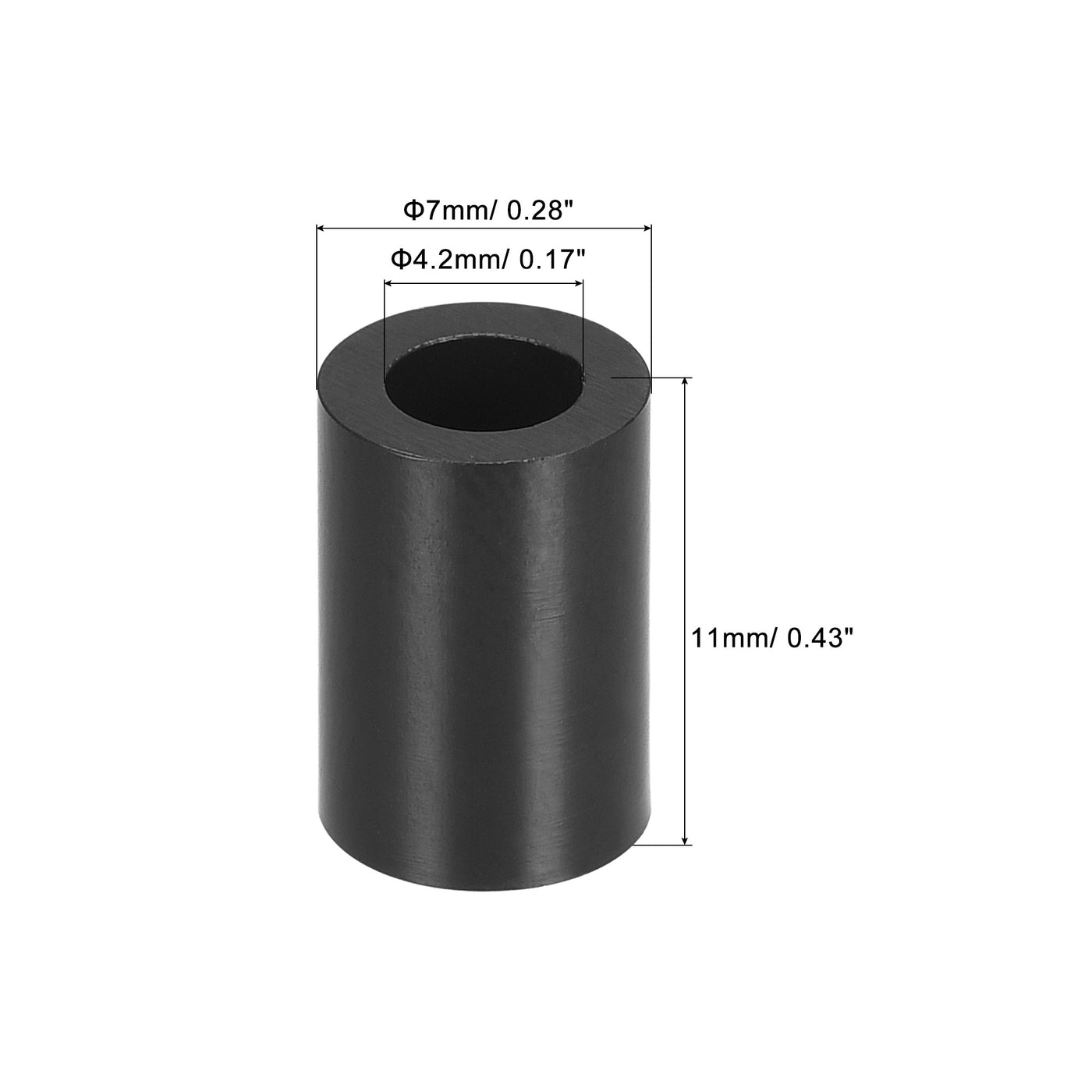 uxcell Uxcell ABS Round Spacer Washer ID L for Screws, Black