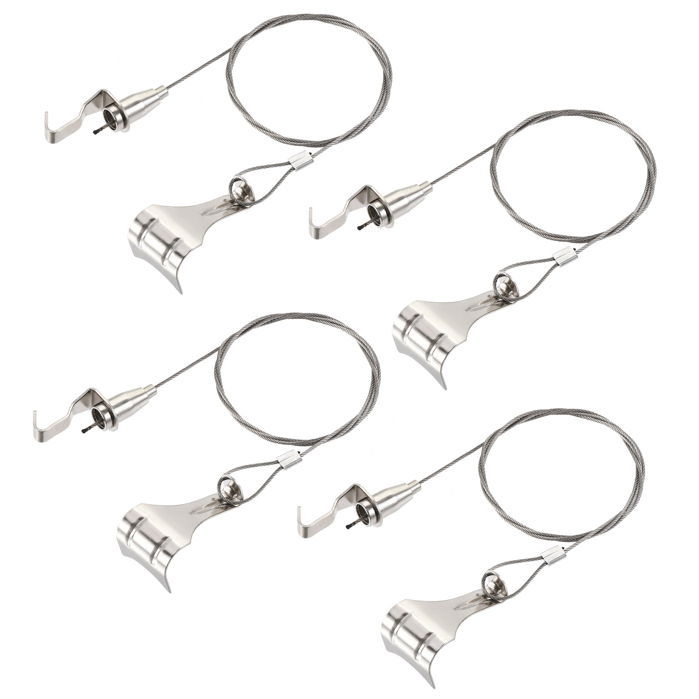 uxcell Uxcell 4 Set Bild hängender Kabel Ausrüstung Hangendraht Rostfreier Stahl für Kunstgalerie Bild Zuhause Bild Anzeige Ausrüstung mit kleinem S Haken 1M 66 Lbs Zinklegierung