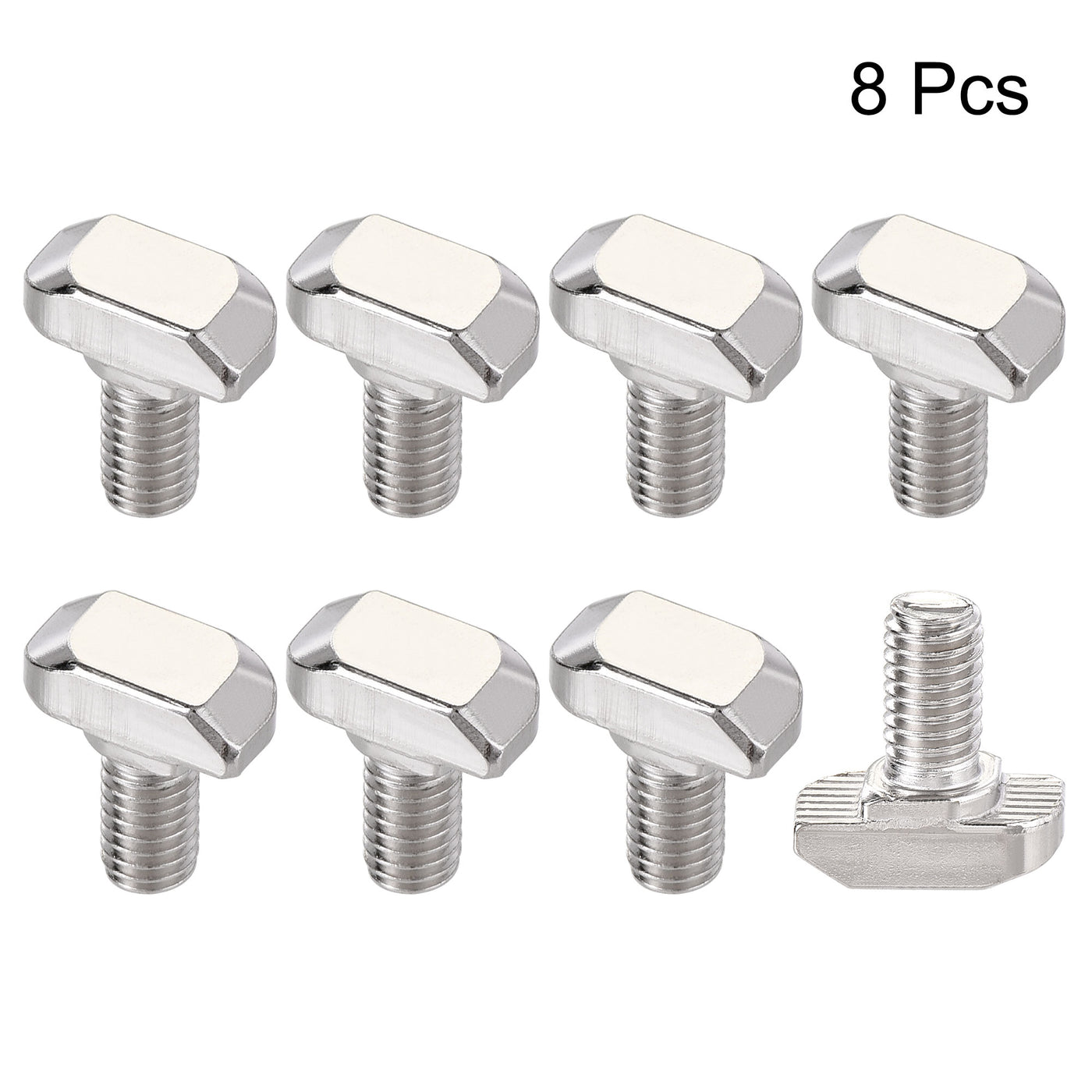 uxcell Uxcell M6x12mm T-Slot Drop-in Stud Sliding Bolt Screw Carbon Steel for 30 Series Aluminum Profile 8pcs