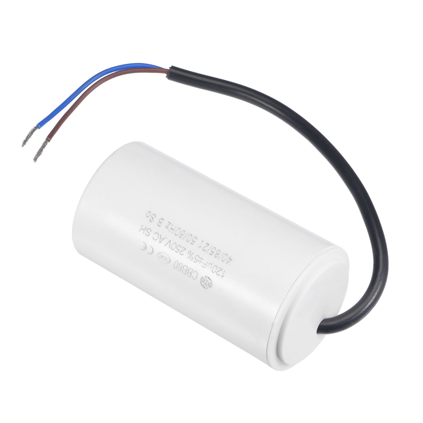 uxcell Uxcell CBB60 Run Capacitor 120uF 250V AC 2 Wires 50/60Hz Cylinder 96x49mm White for Air Compressor Water Pump Motor