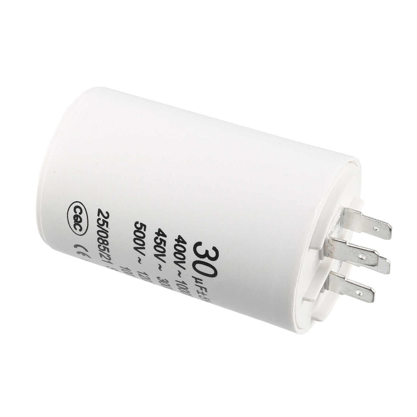 uxcell Uxcell CBB60 Run Capacitor 30uF 450V AC Double Insert 50/60Hz Cylinder 70x45mm White for Air Compressor Water Pump Motor