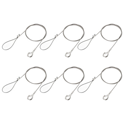 Harfington Uxcell Picture Hanging Wire Kit, 6Set 1M Adjustable Hanger Wire Hook for Home Art Gallery Picture Kit, Load 66 lbs, with Vertical Fixing Screws