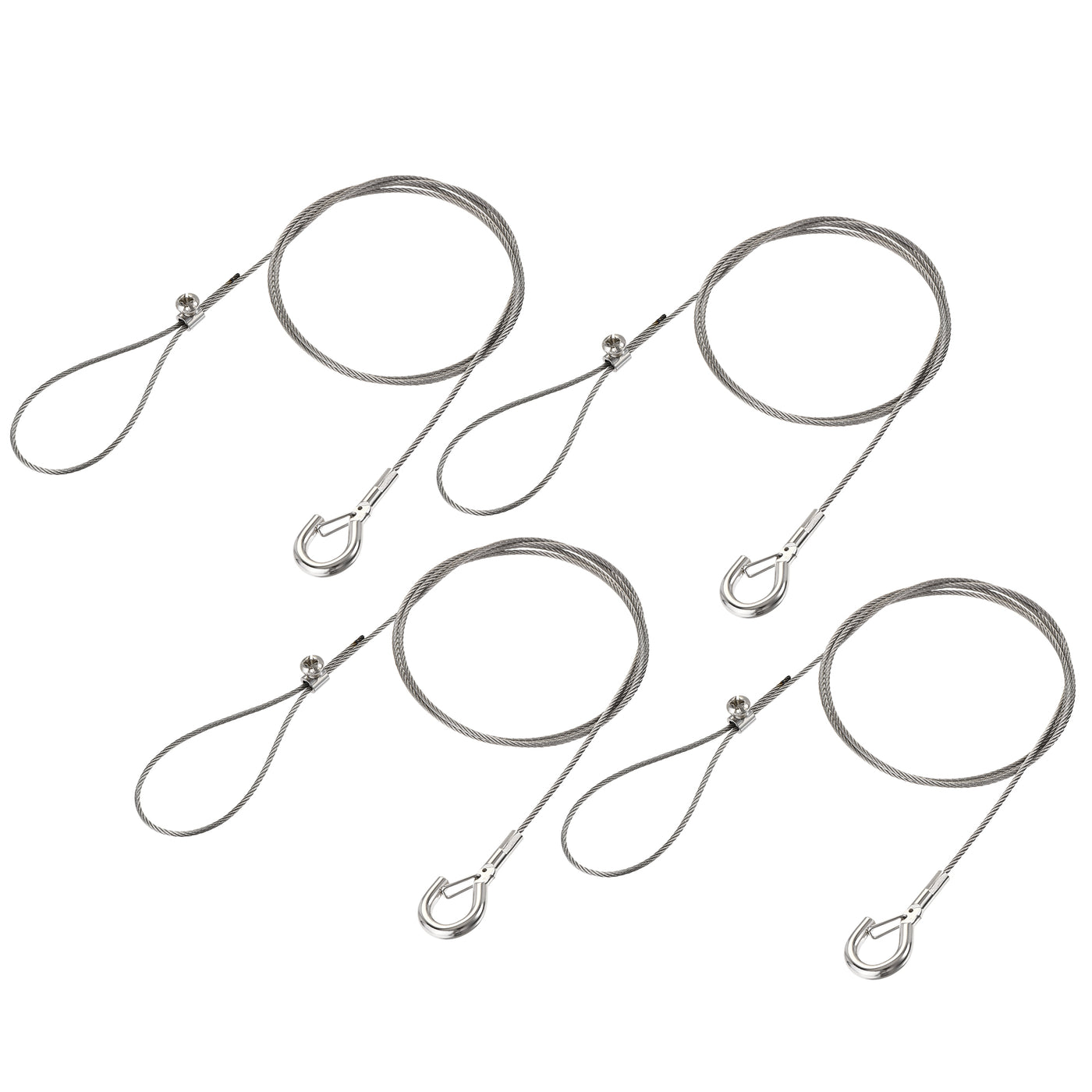 uxcell Uxcell Picture Hanging Wire Kit, 4Set 1M Adjustable Hanger Wire Hook for Home Art Gallery Picture Kit, Load 66 lbs, with Single Hole Fixing Screws