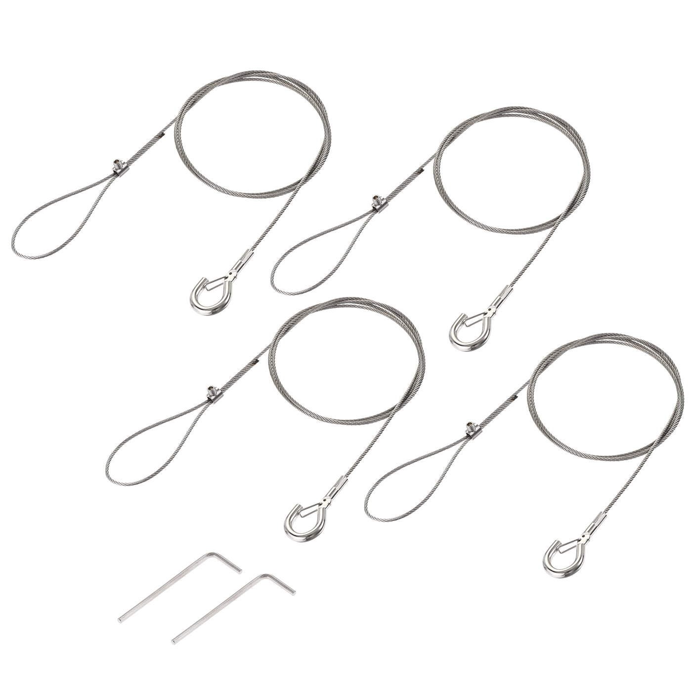 uxcell Uxcell Picture Hanging Wire Kit, 4Set 1M Adjustable Hanger Wire Hook for Home Art Gallery Picture Kit, Load 66 lbs, with Fixing Screws and Wrench