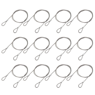 Harfington Uxcell Picture Hanging Wire Kit, 12pcs 1M Double Ring Hanging Wire, Load 88 lbs