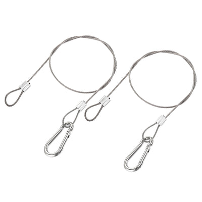 Harfington Uxcell Picture Hanging Wire Kit, 2Set 0.5M Loop and Hook Hanging Wire for Home Picture Art Gallery Picture Display Kit, Load 66 lbs