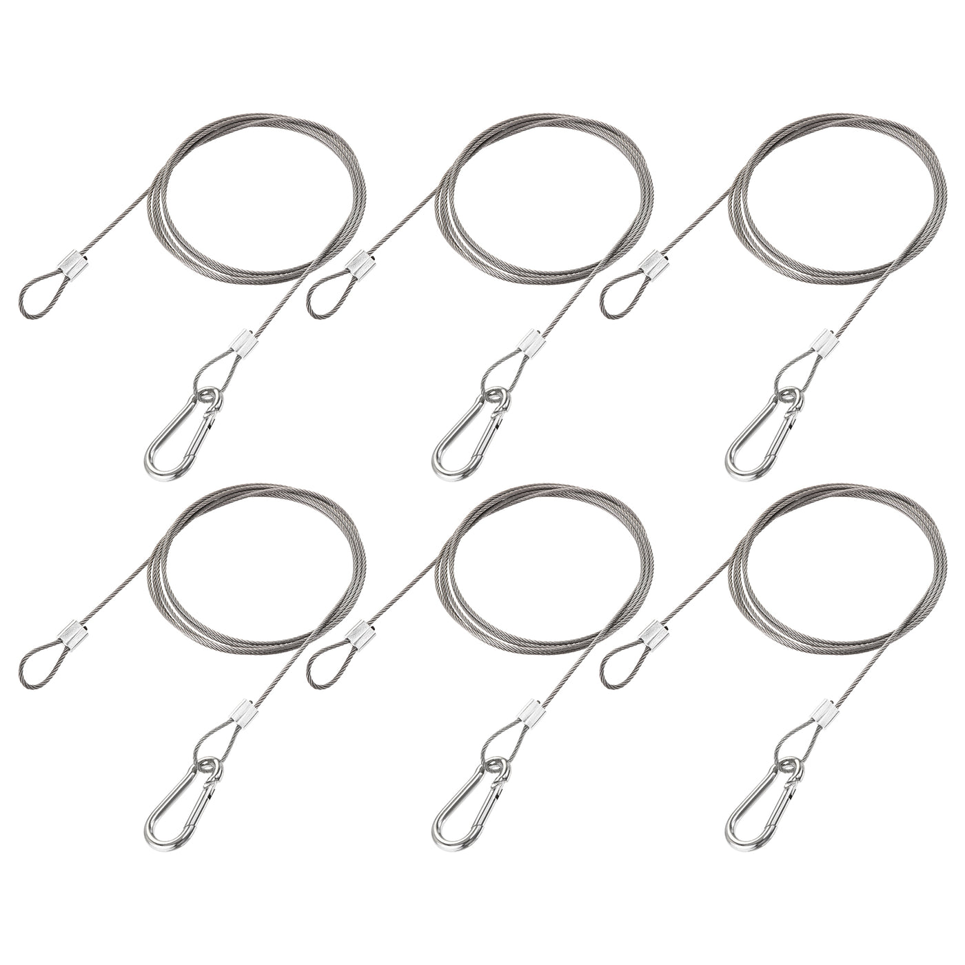 uxcell Uxcell Picture Hanging Wire Kit, 6Set 1.5M Loop and Hook Hanging Wire for Home Picture Art Gallery Picture Display Kit, Load 66 lbs