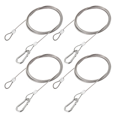 Harfington Uxcell Picture Hanging Wire Kit, 4Set 2M Loop and Hook Hanging Wire for Home Picture Art Gallery Picture Display Kit, Load 66 lbs