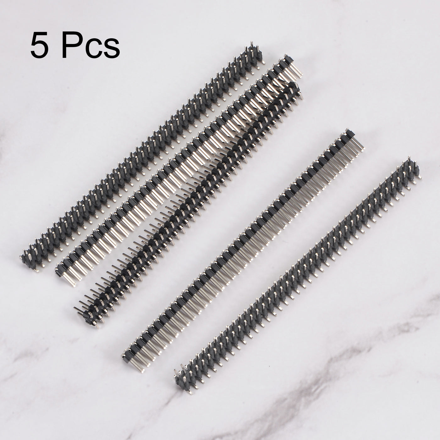 uxcell Uxcell Surface Mounted Devices Header Pin Strip 80P 2 Row 2mm Pitch Silver Tone Pin for Prototyping 5pcs