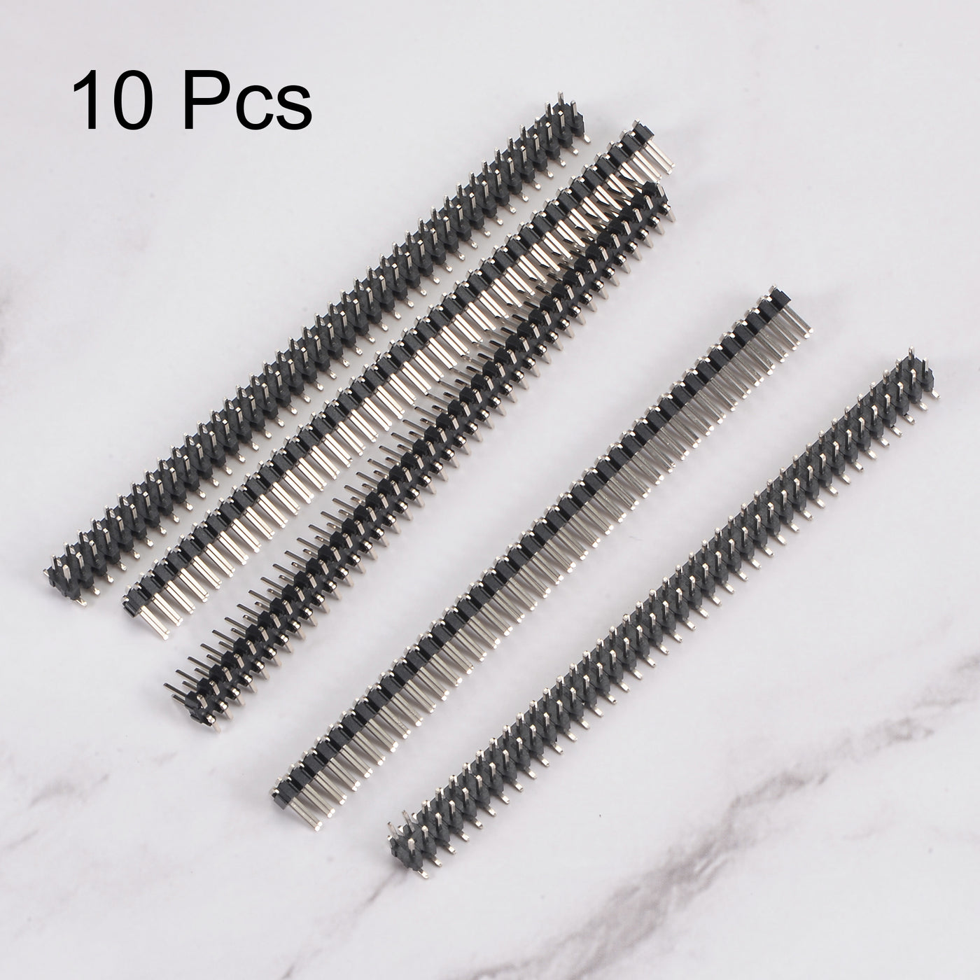 uxcell Uxcell Surface Mounted Devices Header Pin Strip 80P 2 Row 2mm Pitch Silver Tone Pin for Prototyping 10pcs