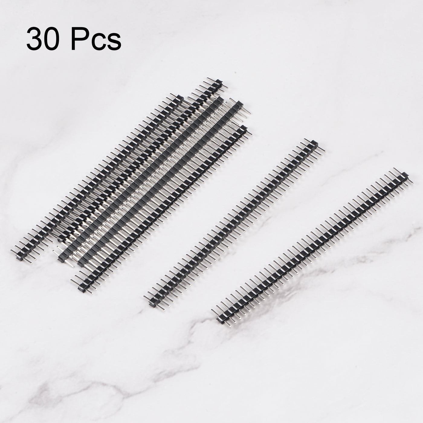 uxcell Uxcell Straight Header Pin 40P 1 Row 2mm Pitch Silver Tone Pin for Prototyping 30pcs