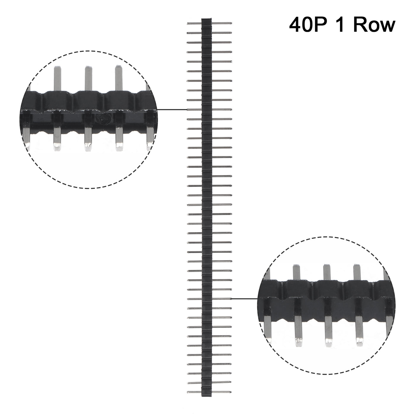 uxcell Uxcell Straight Header Pin 40P 1 Row 2mm Pitch Silver Tone Pin for Prototyping 30pcs