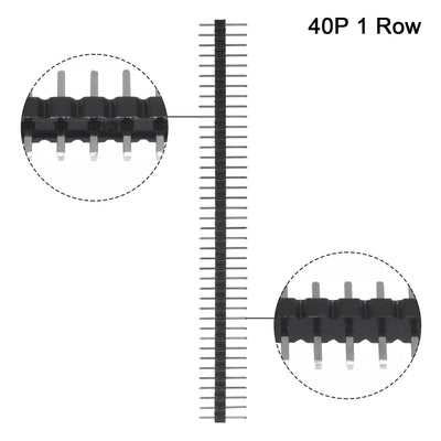 Harfington Uxcell Straight Header Pin 40P 1 Row 2mm Pitch Silver Tone Pin for Prototyping 30pcs