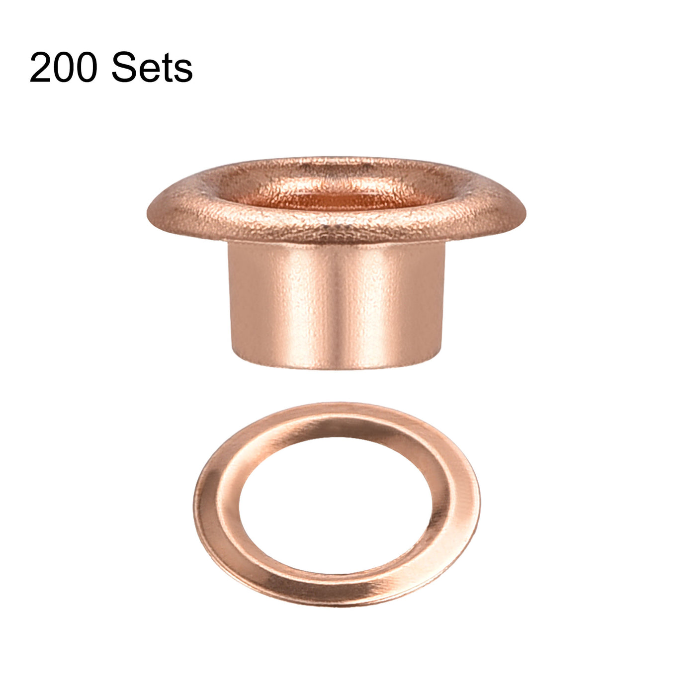 uxcell Uxcell Eyelets with Washers, 11 x 6 x 5mm Iron Through Hole Hollow Rivets Grommets Rose Gold 200 Set