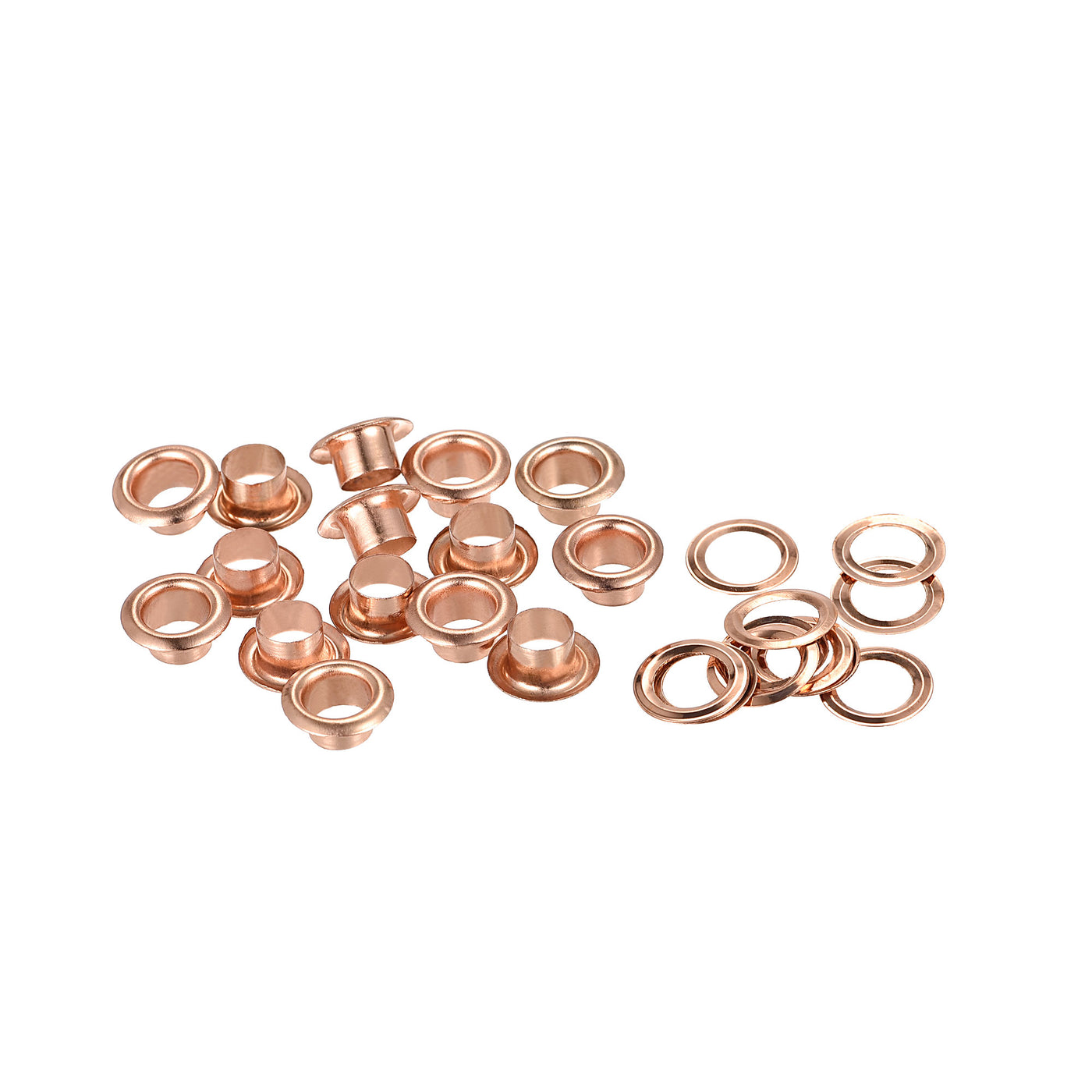 uxcell Uxcell Eyelets with Washers, 11 x 6 x 5mm Iron Through Hole Hollow Rivets Grommets Rose Gold 200 Set