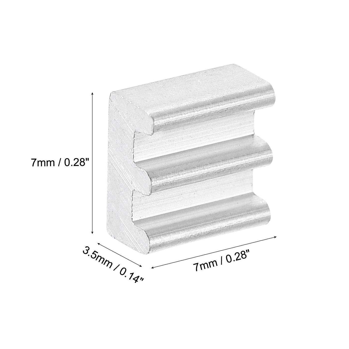 uxcell Uxcell 7x7x3.5mm Aluminum Heatsink Electronics Cooler for MOS IC Chip Silver 20 Pcs