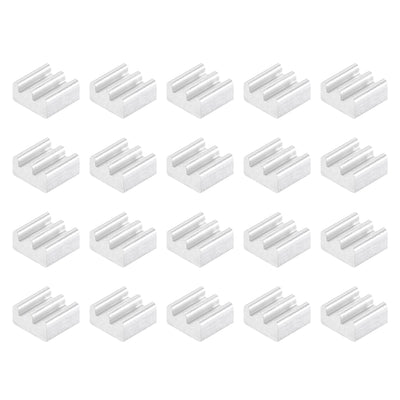 uxcell Uxcell 7x7x3.5mm Aluminum Heatsink Electronics Cooler for MOS IC Chip Silver 20 Pcs