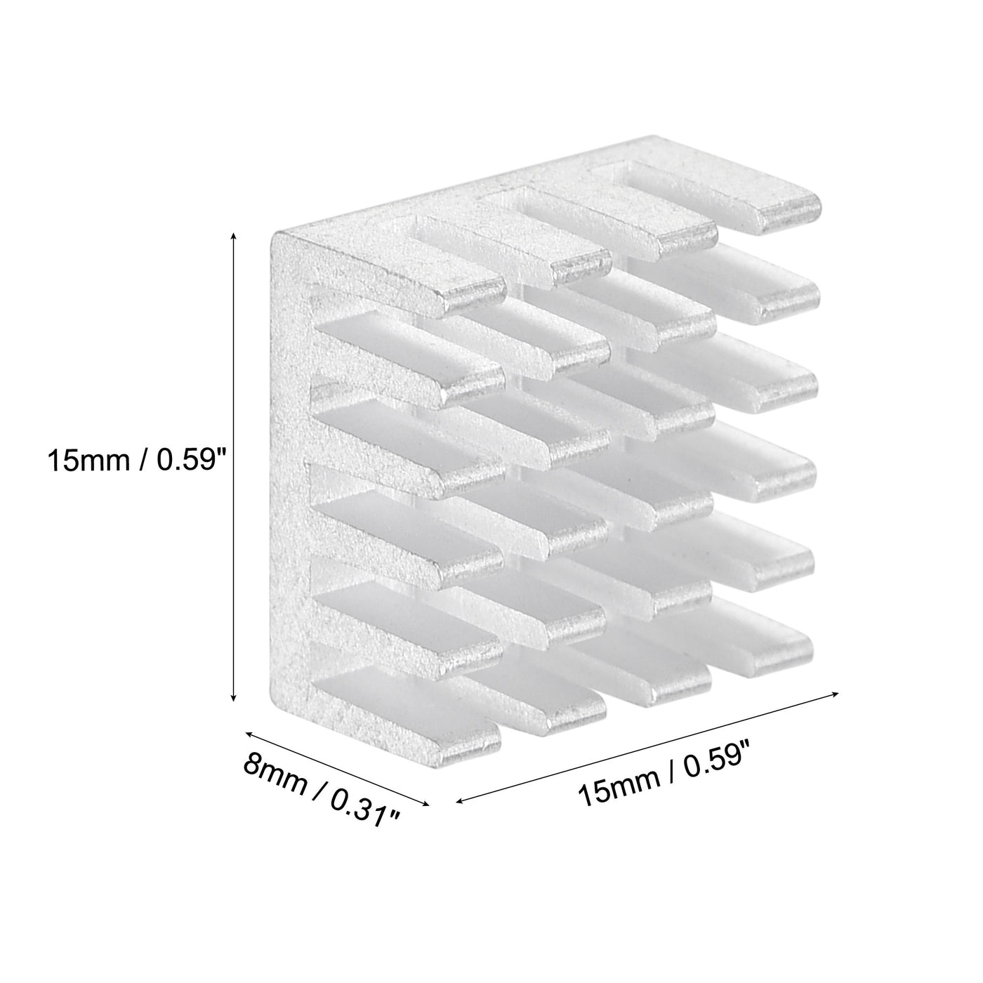 uxcell Uxcell 15x15x8mm Thermal Pad Aluminum Heatsink Electronic Radiators Silver 12 Pcs