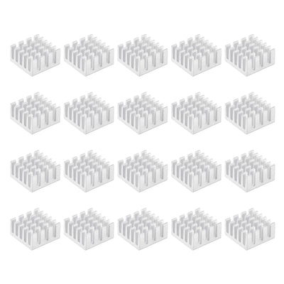 Harfington Uxcell 15x15x8mm Thermal Pad Aluminum Heatsink Electronic Radiators Silver 20 Pcs