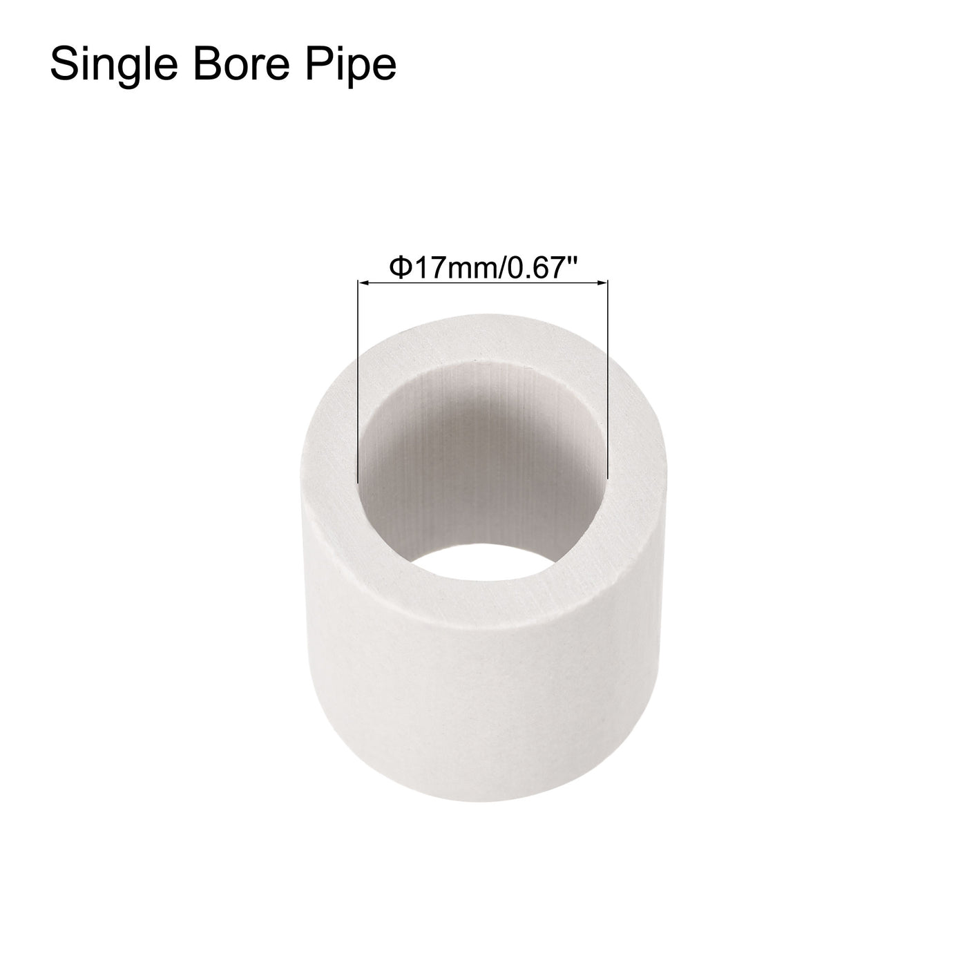 uxcell Uxcell 3pcs 17mm Dia Ceramic Tube Insulated Electronic Wire Bundle Heat Insulation Protection Single Bore