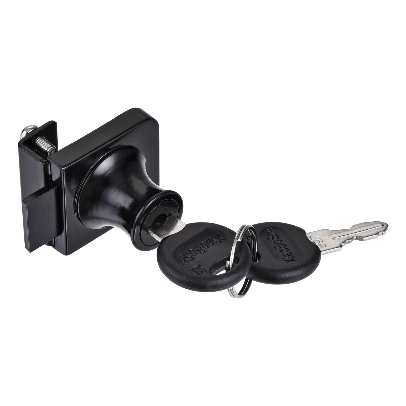 uxcell Uxcell Display Cabinet Glass Lock Single Door Latch Keyed Different Zinc Alloy Black Finish for 5-8mm Glass Thickness 2Pcs