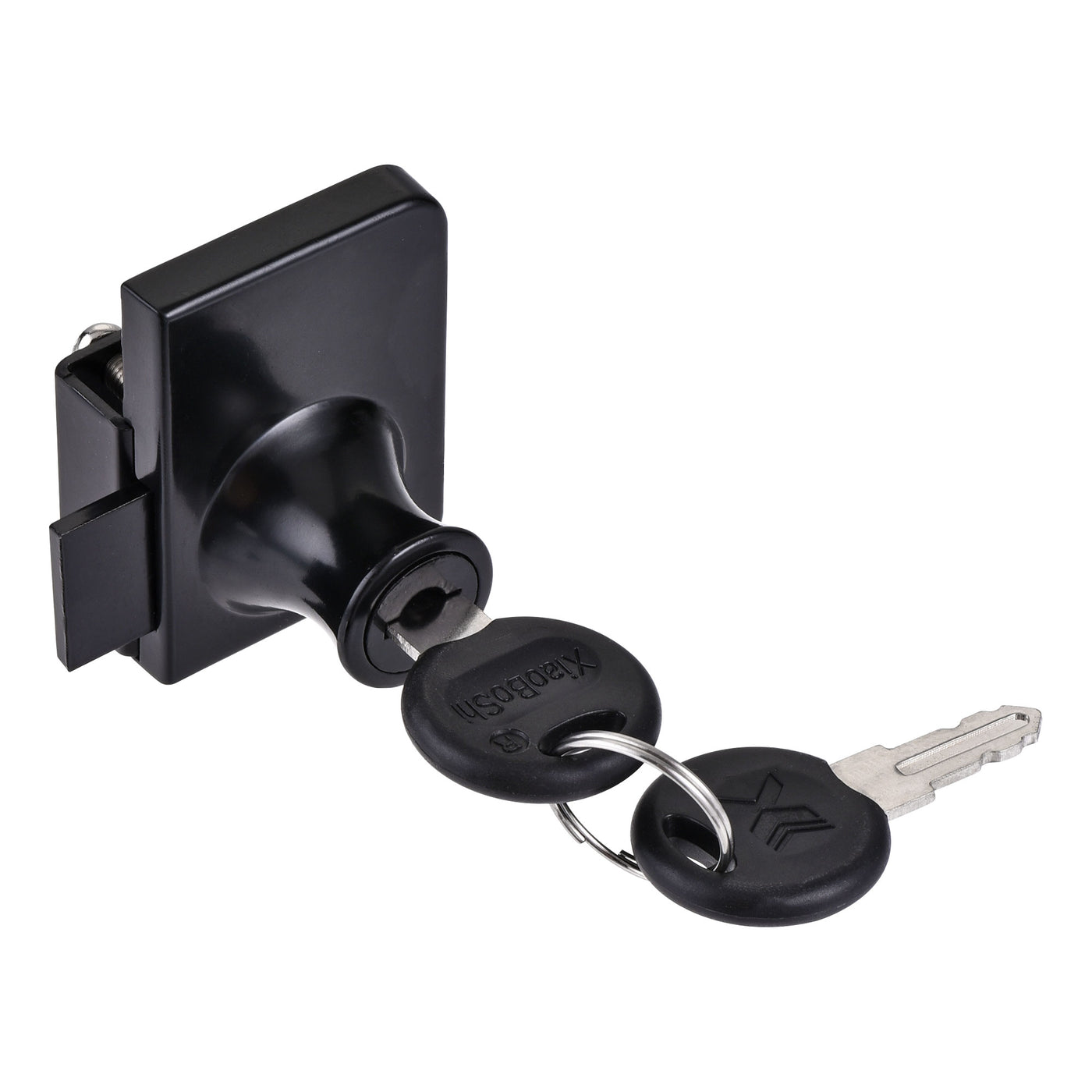 uxcell Uxcell Display Cabinet Glass Lock Double Door Latch Keyed Different Zinc Alloy Black Finish for 5-8mm Glass Thickness