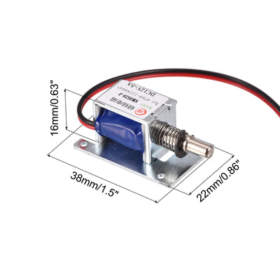 Harfington Solenoid Mini Electromagnetic Solenoid Push Pull Type DC12V 3A