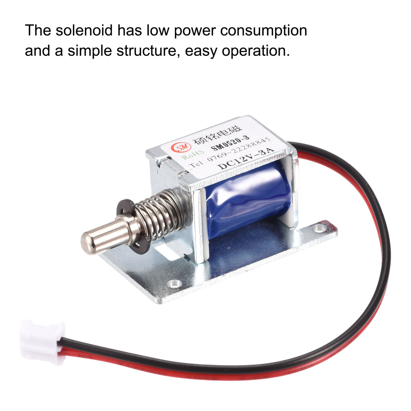 Harfington Solenoid Mini Electromagnetic Solenoid Push Pull Type DC12V 3A