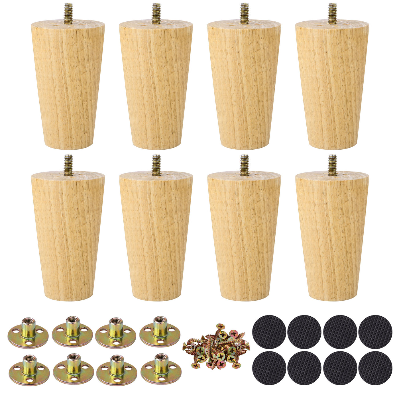 uxcell Uxcell Wood Furniture Legs 8Pcs, Replacement Feet for Sofa Couch DIY