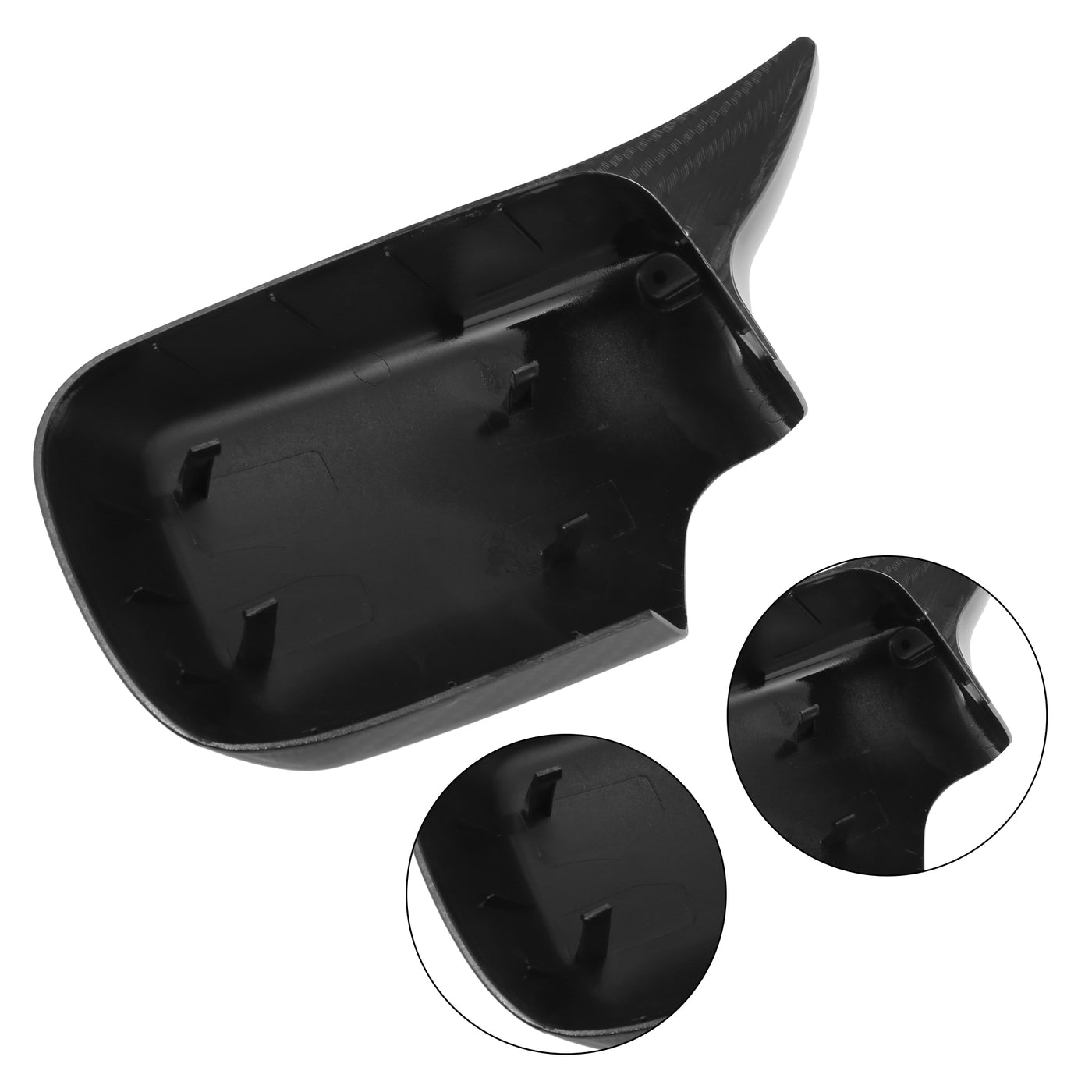 X AUTOHAUX Carbon Fiber Pattern Mirror Housing Door Wing Mirror Cover Cap for BMW 3 Series E46 316i 318i 325i 330i Sedan 1998-2005 1 Pair (Left & Right Side)