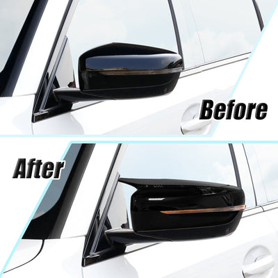 Harfington Pair Exterior Rear View Mirror Housing Door Wing Mirror Cover Cap Gloss Black for BMW 3 Series G20 G28 2020