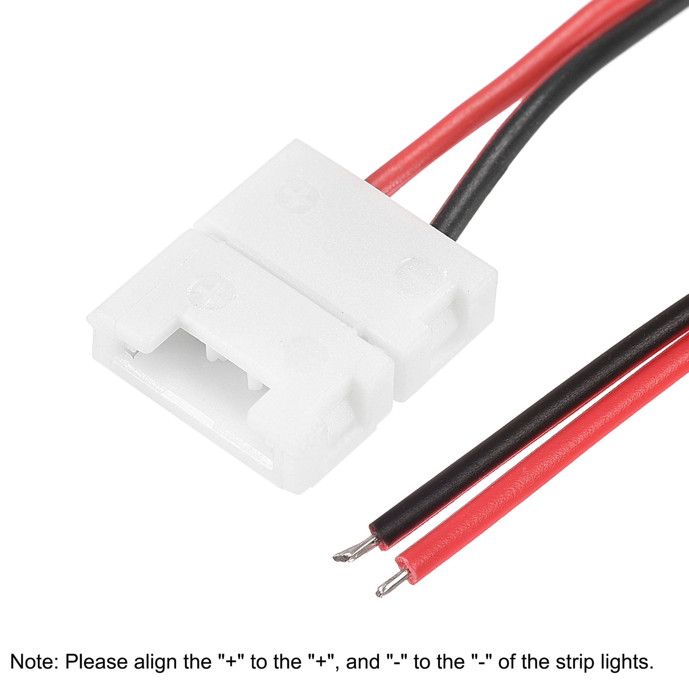 uxcell Uxcell 2 Pin 10mm Solderless Strip Light Connector, 150mm Strip Jumper Cable, for 3528 5050 Single Color LED Tape Lights 10Pcs