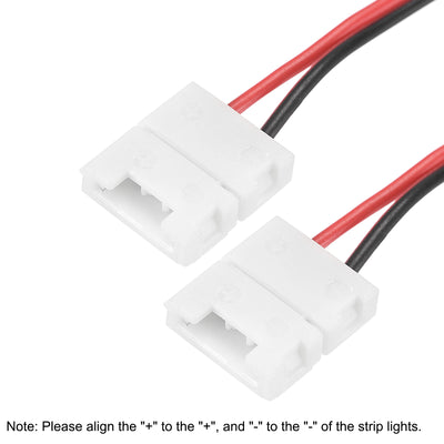 Harfington Uxcell 2 Pin 10mm Solderless Strip Light Connector, 150mm Strip to Strip Jumper Cable, for 3528 5050 Single Color LED Tape Lights 15Pcs