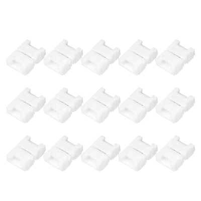 Harfington Uxcell 2 Pin 8mm Solderless Gapless Strip Light Connector for 3528 Single Color LED Strip Lights 15Pcs