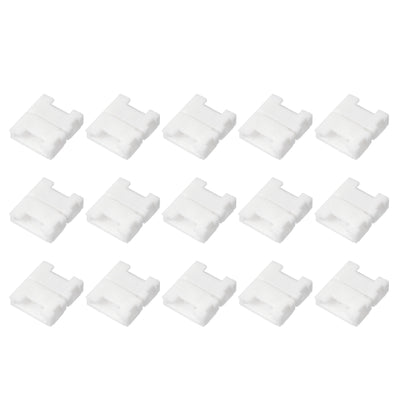 Harfington Uxcell 2 Pin 10mm Solderless Gapless Strip Light Connector for 5050 Single Color LED Strip Lights 15Pcs