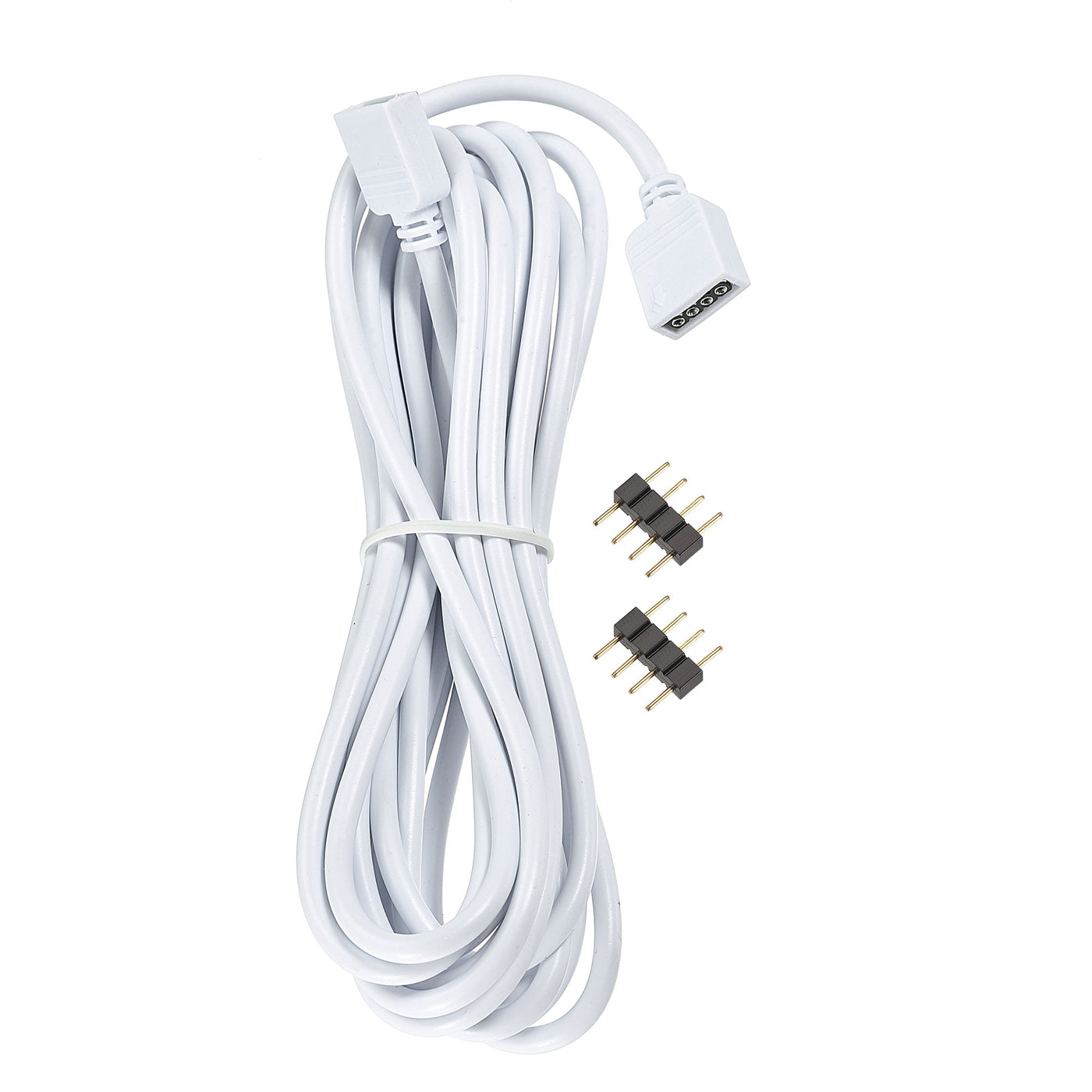 uxcell Uxcell 4 Pin 10mm RGB LED Strip Light Connector Extension Cable 3 Meters Length White with 2Pcs Male 4 Pin Plugs