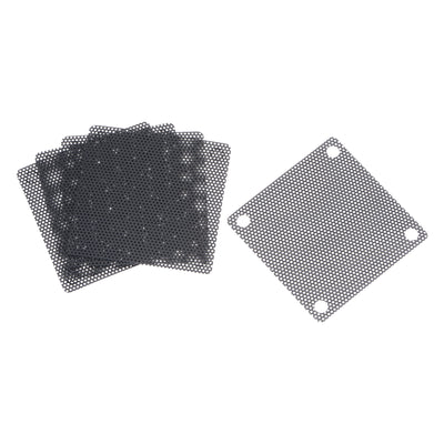 Harfington Uxcell PC Dust Fan Screen with Screws for Cooling Dustproof Case Cover PVC 50mm 5pcs