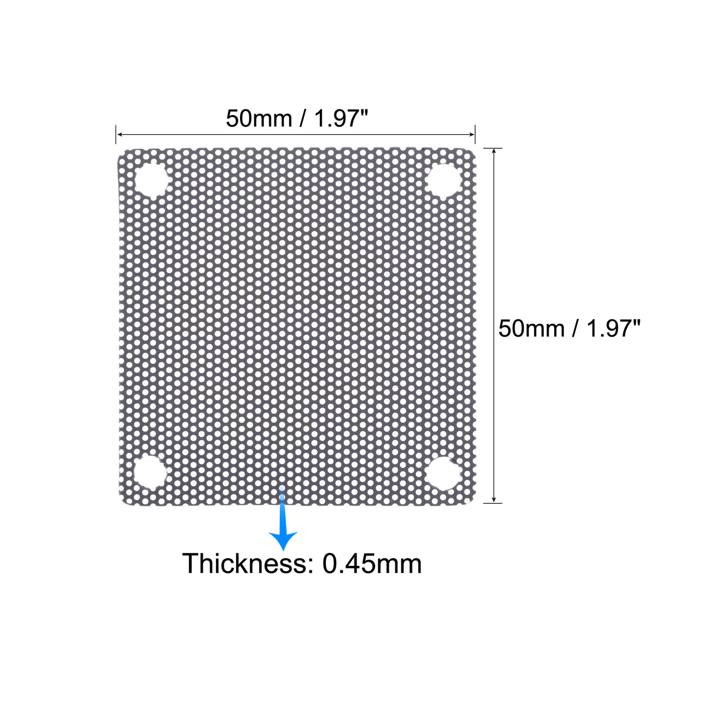 uxcell Uxcell PC Dust Fan Screen with Screws for Cooling Dustproof Case Cover PVC 50mm 10pcs