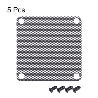 Harfington Uxcell PC Dust Fan Screen with Screws for Cooling Dustproof Case Cover PVC 60mm 5pcs