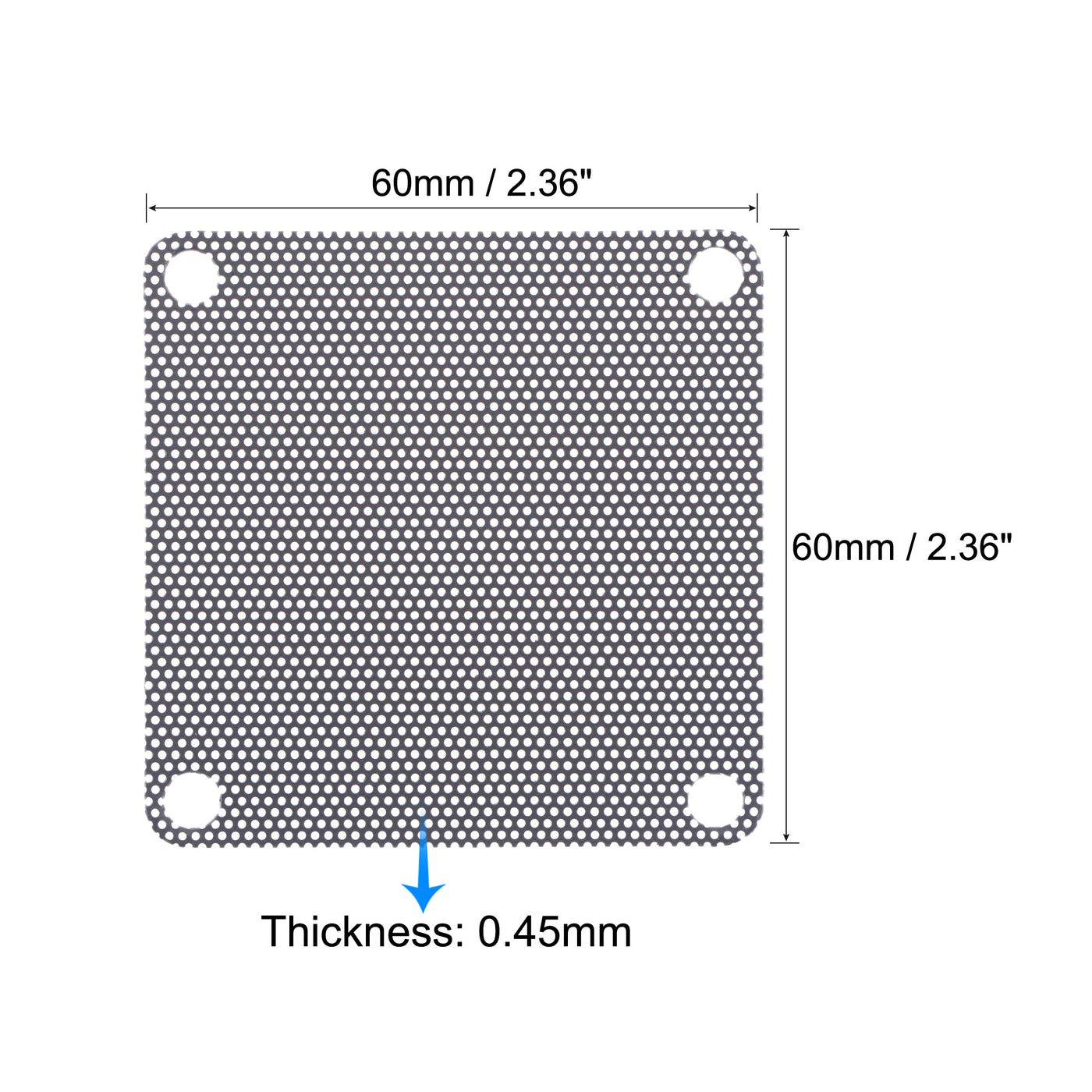 uxcell Uxcell PC Dust Fan Screen with Screws for Cooling Dustproof Case Cover PVC 60mm 5pcs