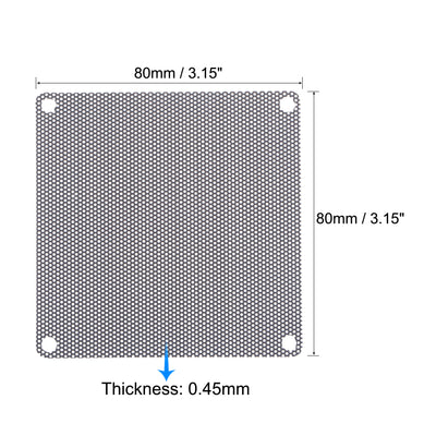 Harfington Uxcell PC Dust Fan Screen with Screws for Cooling Dustproof Case Cover PVC 80mm 4pcs